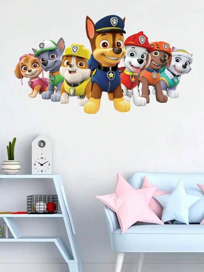 1 autocollant mural de dessin animé sur le thème de la Pat' Patrouille