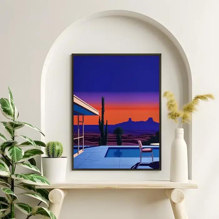 Affiche murale avec illustration rétro H-Hiroshi Nagai