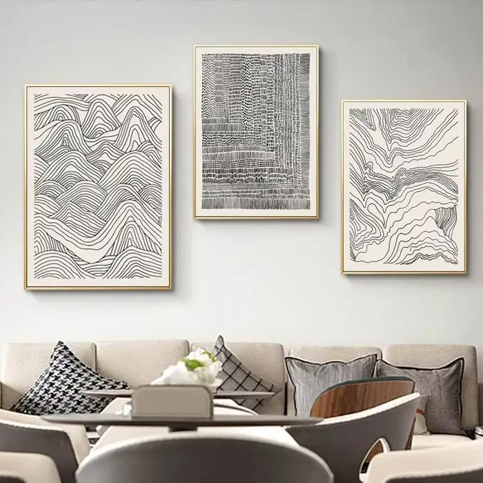 Toile de peinture nordique noir et blanc