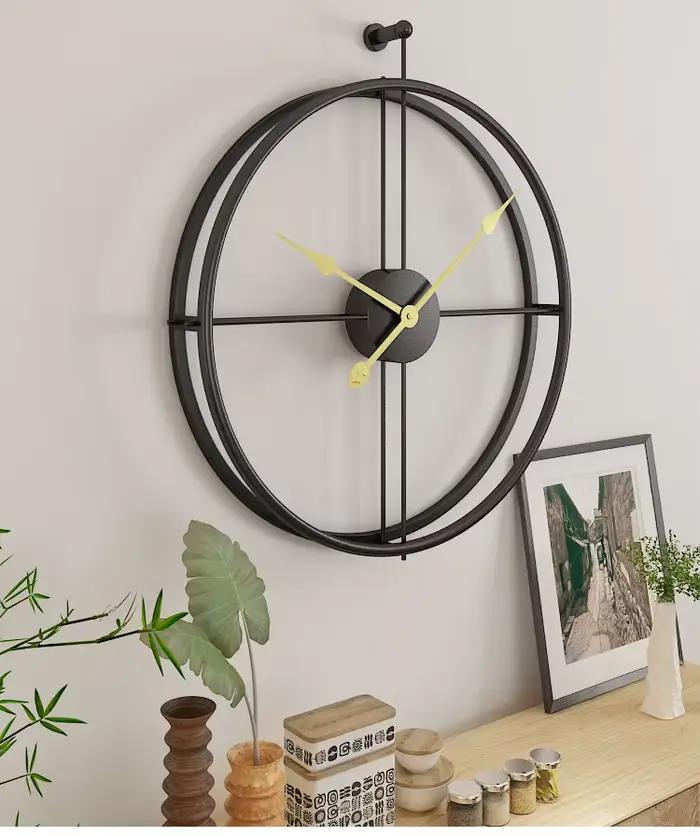 Grande horloge murale silencieuse de 55 cm, design moderne, pour la décoration de la maison, du bureau, style européen, horloge murale suspendue