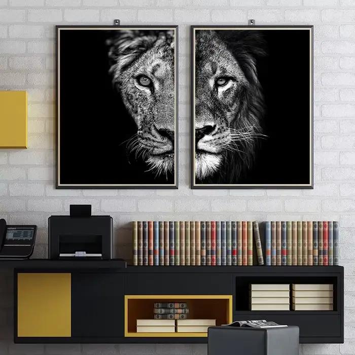 Affiches décoratives modernes du Lion et de la lionne masculine