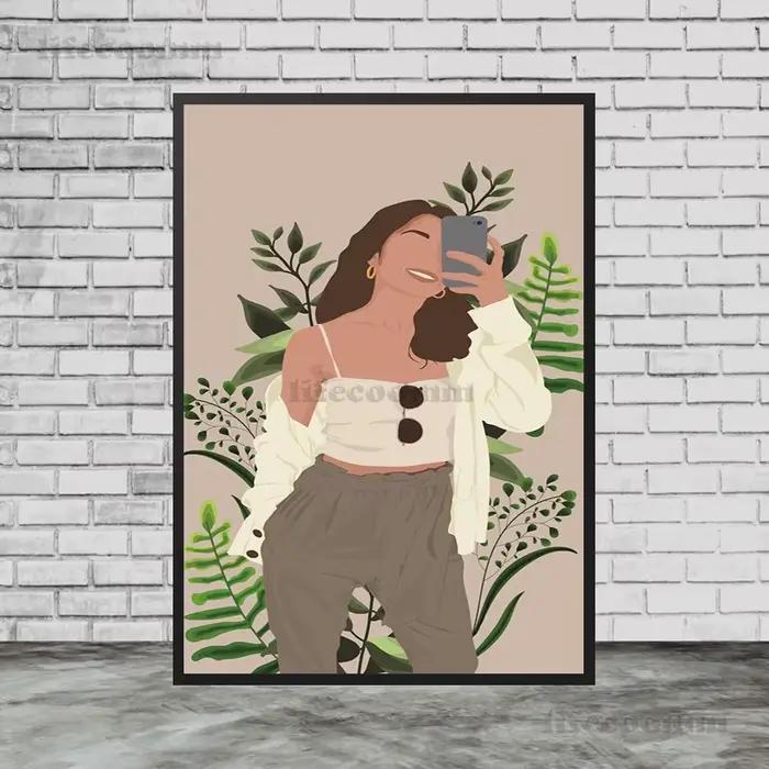 Affiche d'art de fille noire et impression