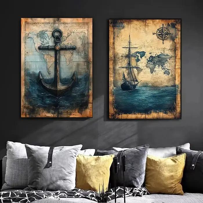 Affiches nautiques vintage pour salon
