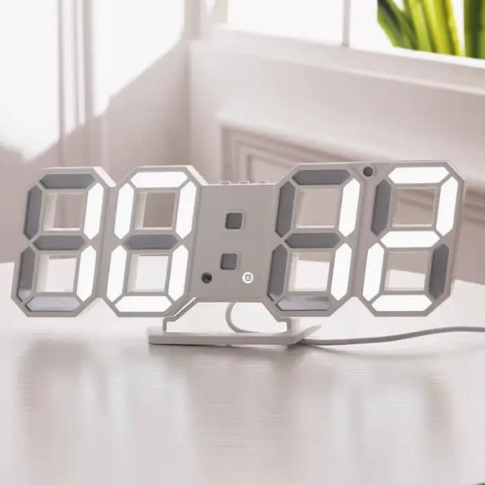 "Montre murale numérique 3D LED moderne – Décoration d'intérieur multifonctionnelle élégante avec alimentation USB