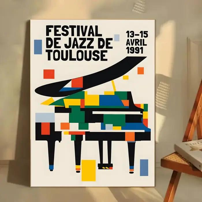 Affiche vintage amusante du Festival de musique Jazz suisse