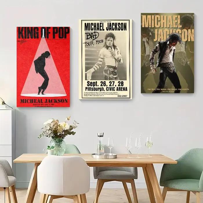 Affiches collantes rétro papier Kraft autocollant bricolage salle Bar café Art esthétique peinture murale 80s Pop chanteur m-michael Jackson film