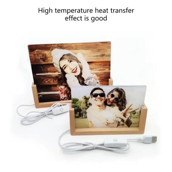 Cadre Photo en acrylique élégant avec Base en bois éclairée par LED