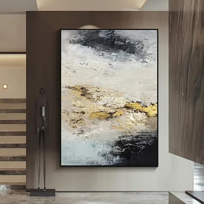 Peinture à l'huile peinte à la main sur feuille d'or