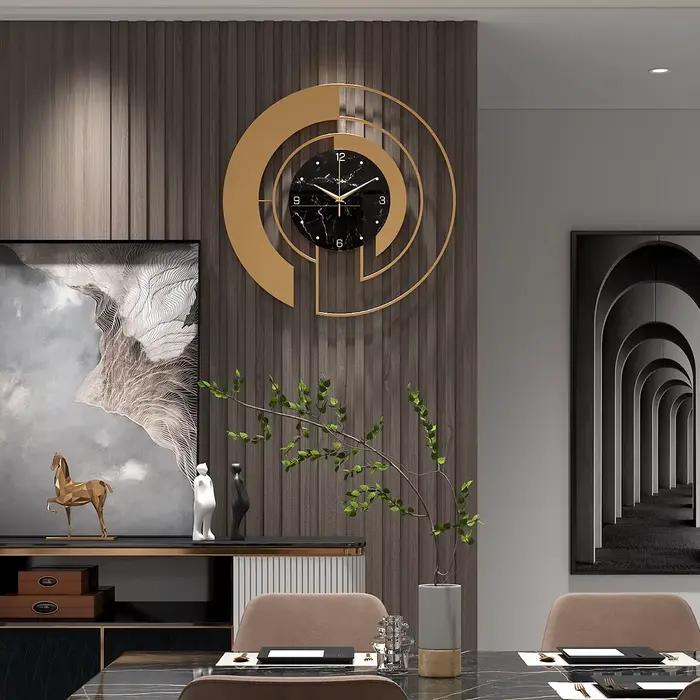 45cm salon luxe horloge murale en métal maison horloges montre décoration