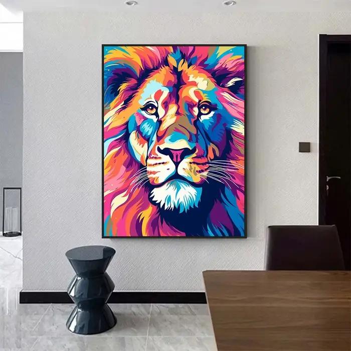 Abstrac – peinture sur toile d'animaux sauvages colorés