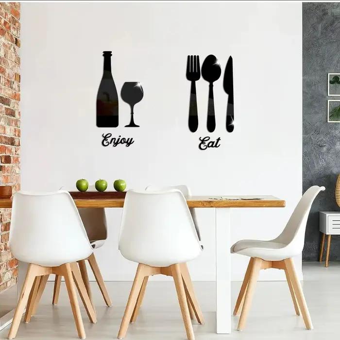 Autocollants muraux miroir avec Logo de cuisine