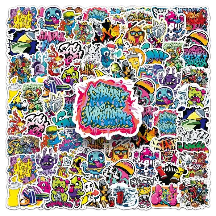 50 autocollants graffiti street art pour ordinateurs portables