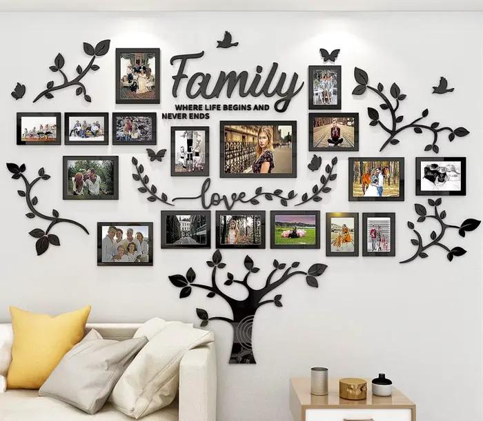 Décoration murale DIY, arbre généalogique de salon