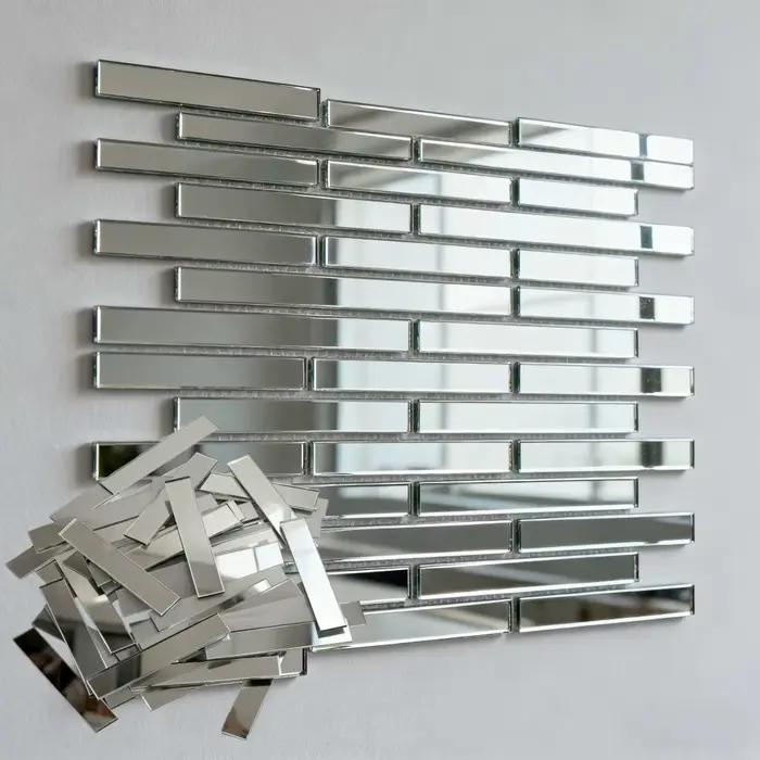 1/200 pièces/ensemble, autocollants muraux en miroir rectangulaires DIY