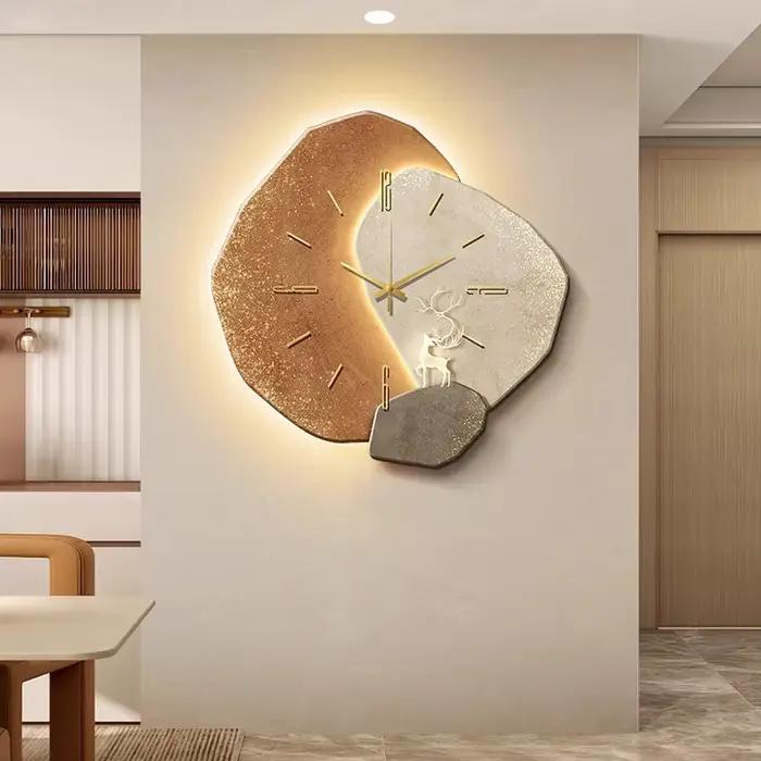 Lucky stone Restaurant horloge murale salon moderne Simple nouveau haut de gamme silencieux maison