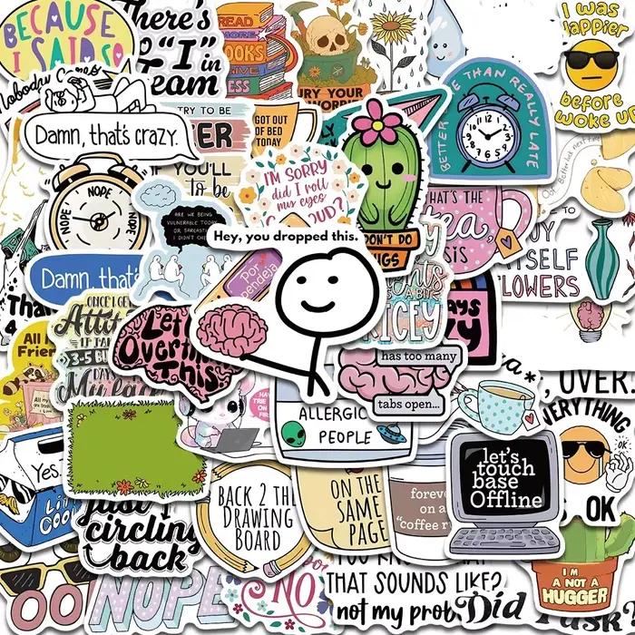 Autocollant sarcastique esthétique Kawaii Scrapbook Graffiti décoration ordinateur portable bagages téléphone