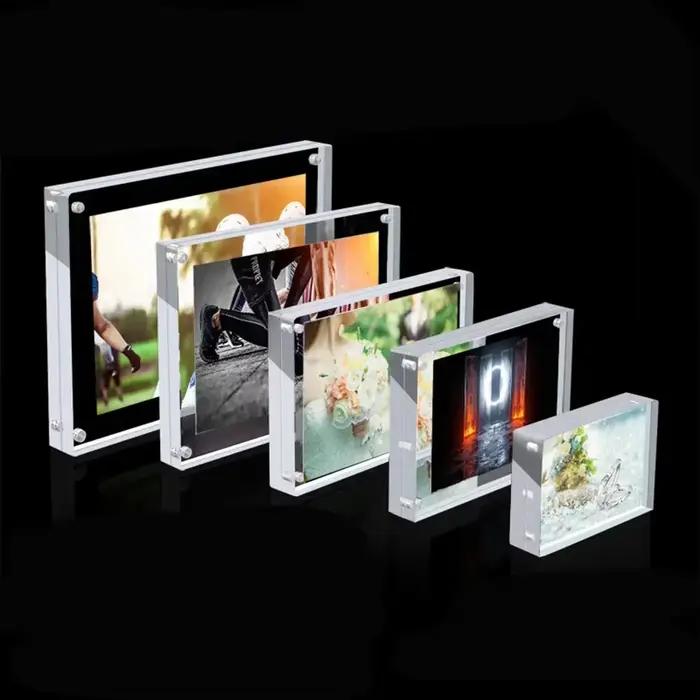 1 Pc cadre Photo Transparent acrylique cadre d'affichage magnétique affiche présentoir 3/5mm pour chambre bureau décoration de la maison