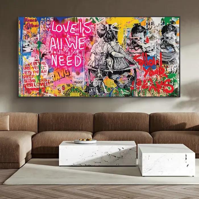 LOVE IS ALL WE NEED – peintures artistiques Graffiti imprimées sur toile
