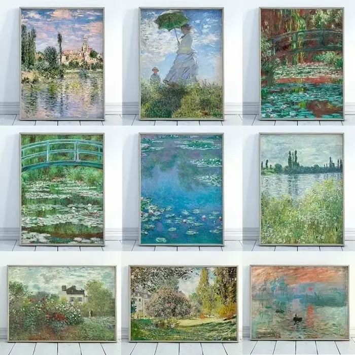Monet – imprimés sur toile d'art de paysage abstrait
