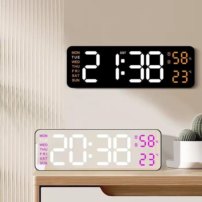 Grande horloge murale numérique à LED