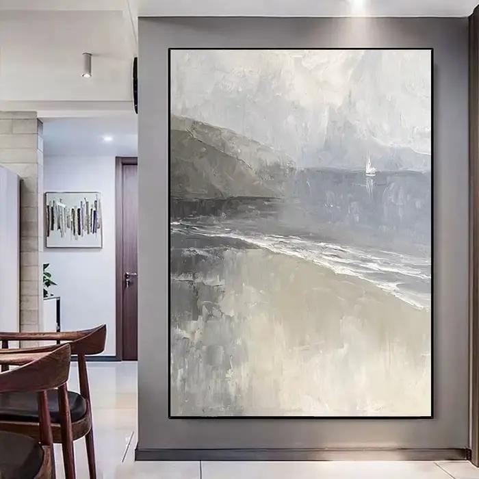 Grande peinture à l'huile abstraite peinte à la main