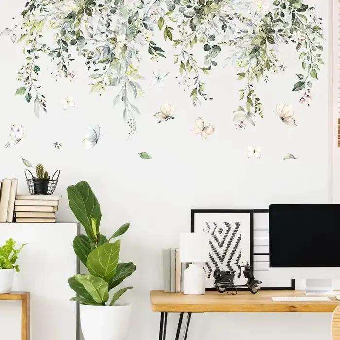 Autocollant Mural fleur plante verte