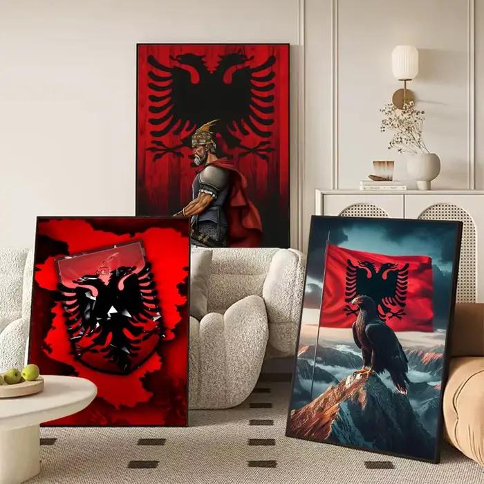 Affiche de drapeau A-Albania à la mode