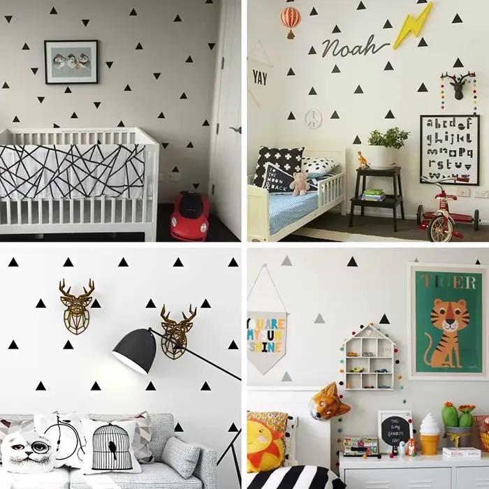 Petit triangle stickers muraux pour enfants chambres Monochrome/multicolore decoration chambre autocollant mural