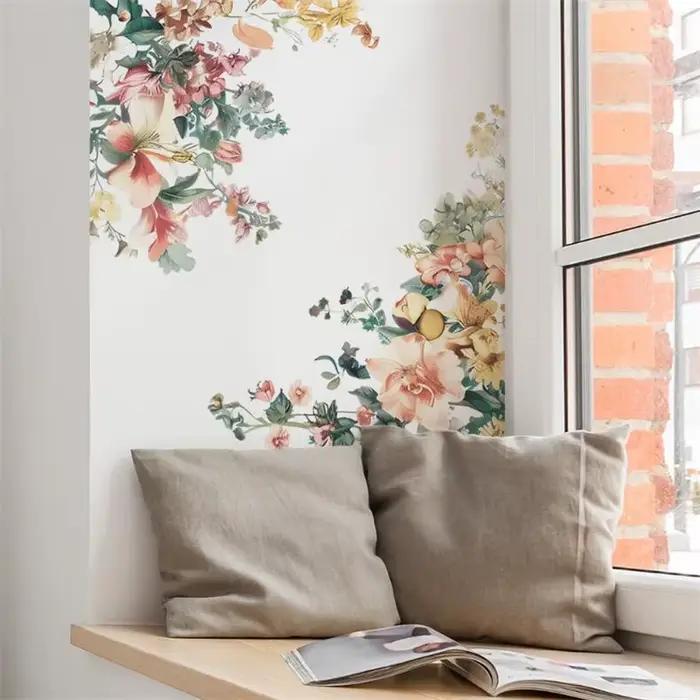 Autocollants muraux en vinyle plante fleur