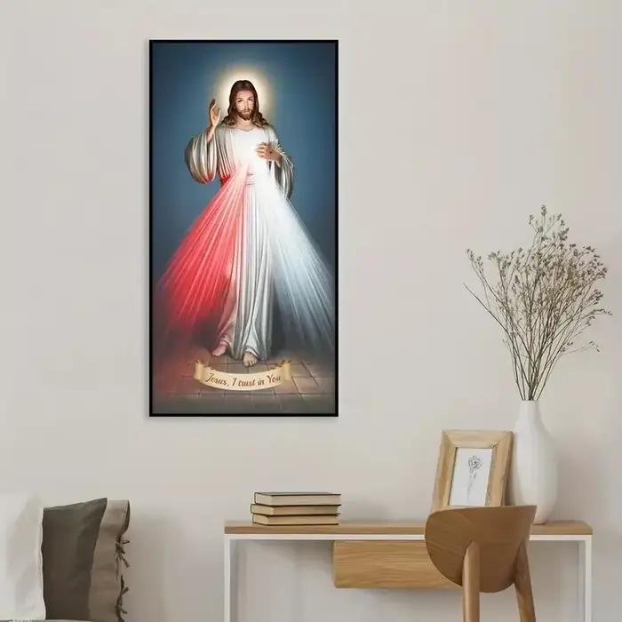 Toile de Peinture de la Religion Chrétienne, 1 Pièce, Art Mural, Affiche de Décoration de Chambre, Sans Cadre, Jésus, Je Croye en Toi, MisériULDivine