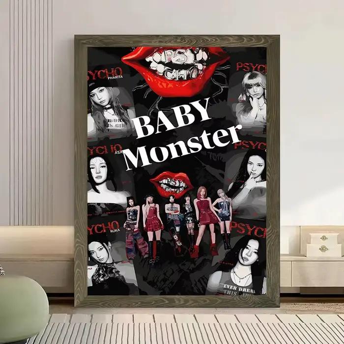 Affiches murales sur toile Baby Monster Psycho Group, impressions personnalisables pour la décoration de chambre, art mural de jeu