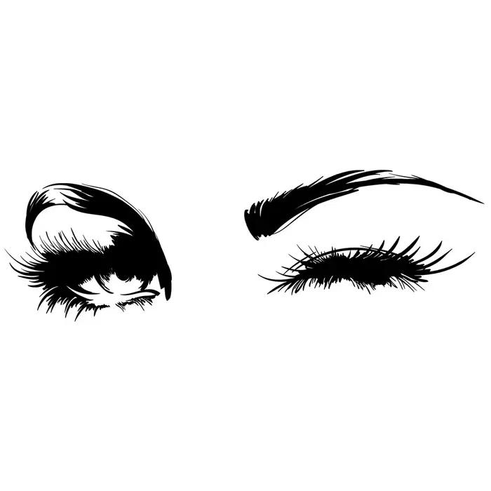 Autocollants Muraux Yeux Charmants et Cils Éblouissants Décoration Murale Vinyle Adhésif Stickers Design Intérieur Chambre