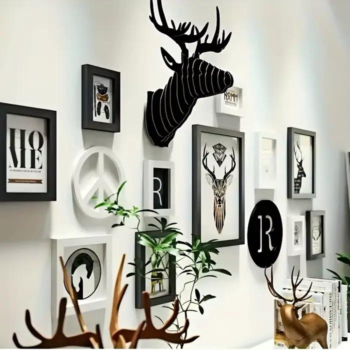 1 décoration murale en bois en forme de tête d'éléphant