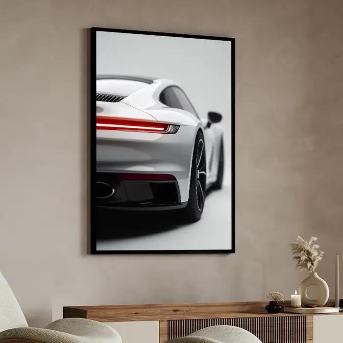 Affiche d'art de voiture de luxe noir et blanc