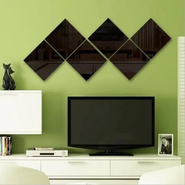 Autocollants muraux miroir acrylique carré 3D auto-adhésifs