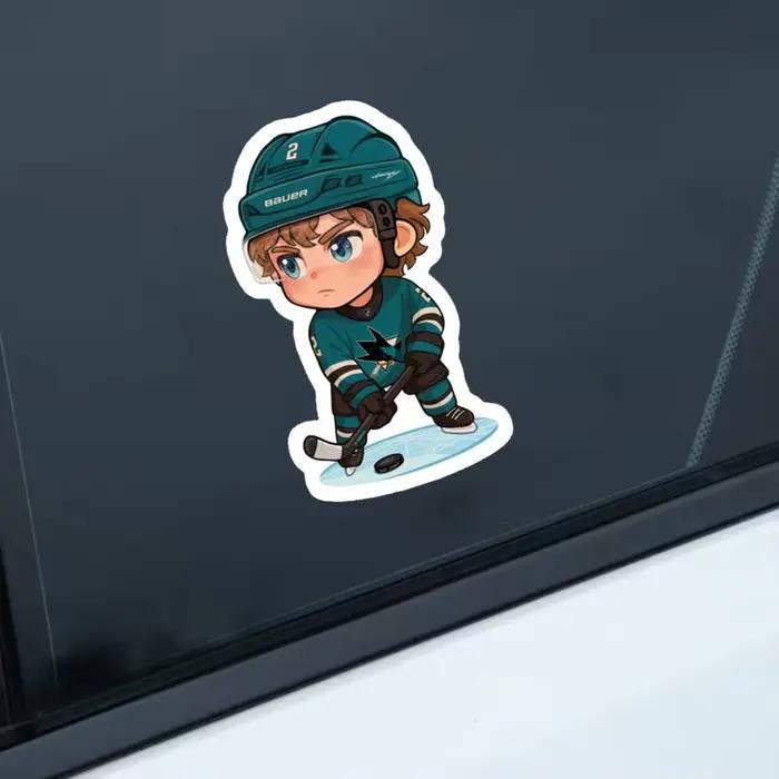 Autocollants imperméables de style Chibi Will Smith Hockey pour décorer les fenêtres de voitures