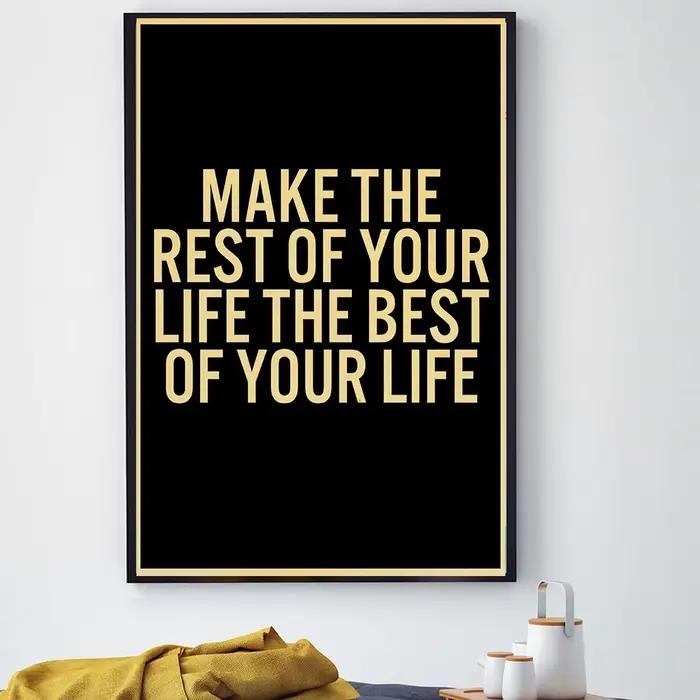 Affiche murale de texte de motivation sans cadre