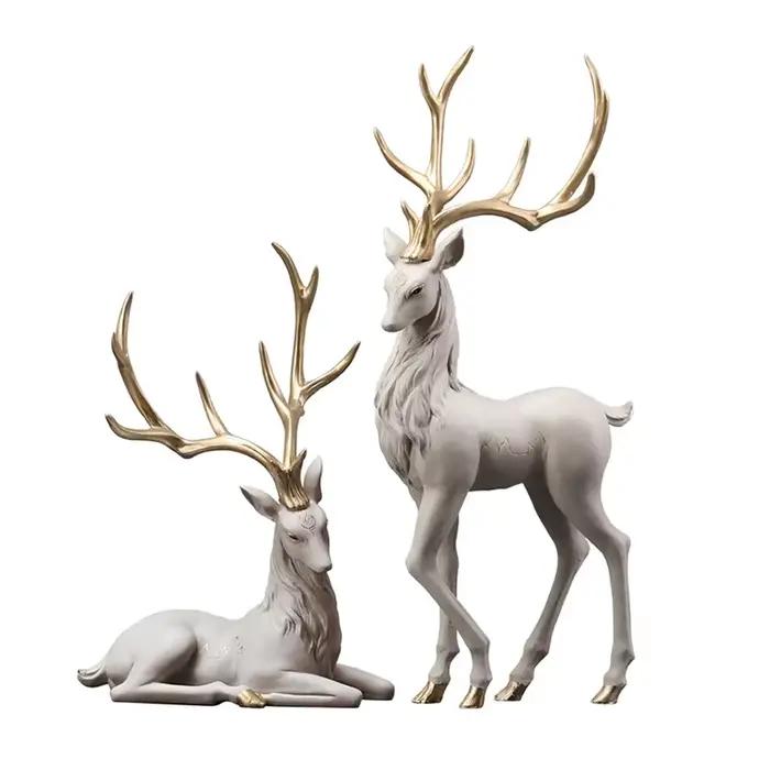 YuryFvna-Statue de cerf haut de gamme pour salon