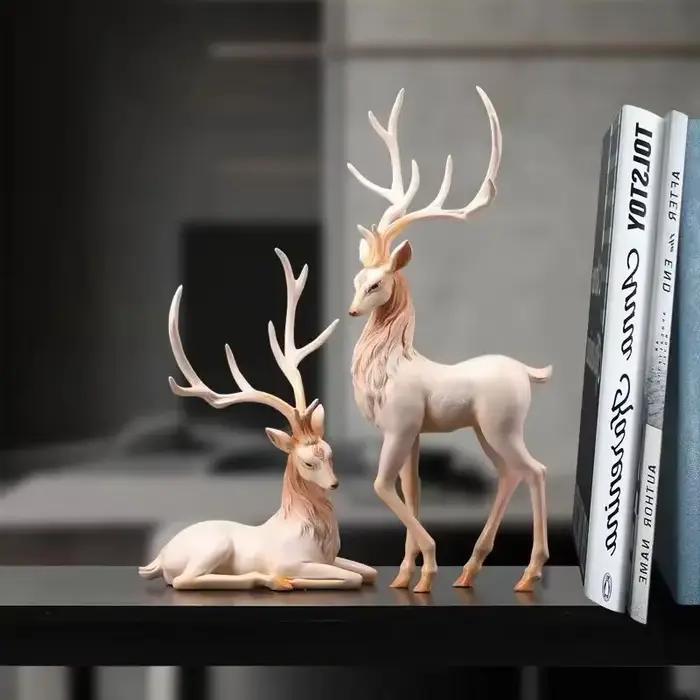 YuryFvna-Statue de cerf haut de gamme pour salon