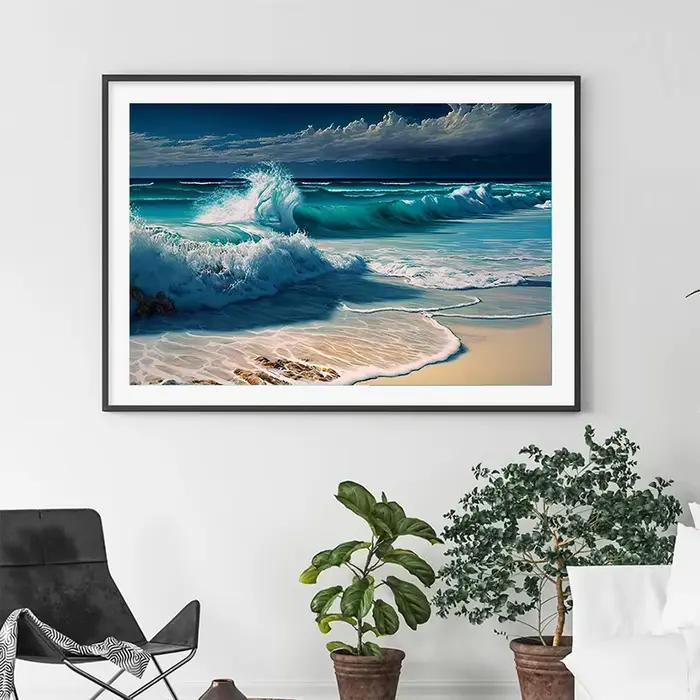 Affiches de paysage d'océan simples et modernes