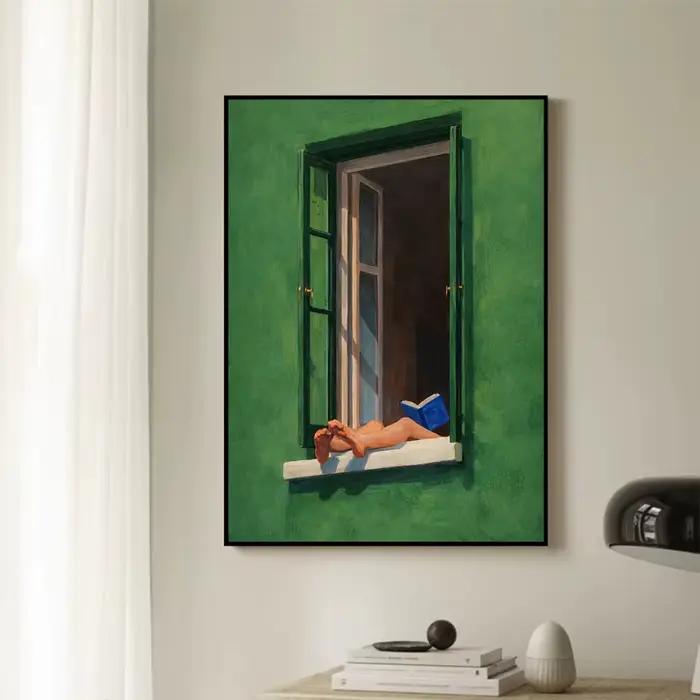 Affiche abstraite contemporaine minimaliste avec des figures rouges