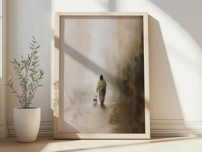 Tableaux et affiches sur toile « Jésus et les moutons perdus »