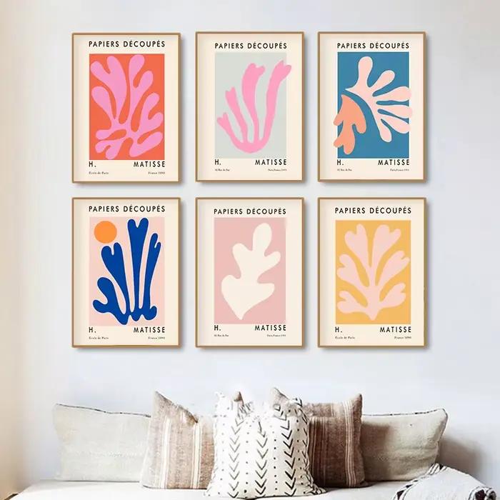 Henry Matisse – affiche d'exposition avec feuille colorée, toile d'art murale abstraite pour décoration de maison