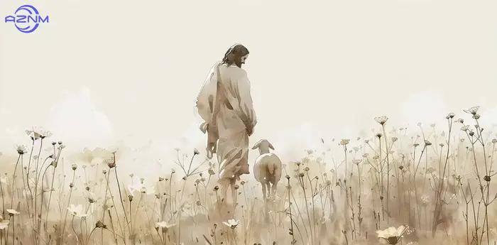1PC esus et Lost Lamb Flower Field Poster