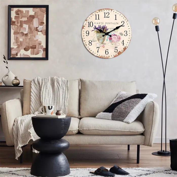 Horloge murale rétro européenne en bois salon chambre cuisine décoration de la maison