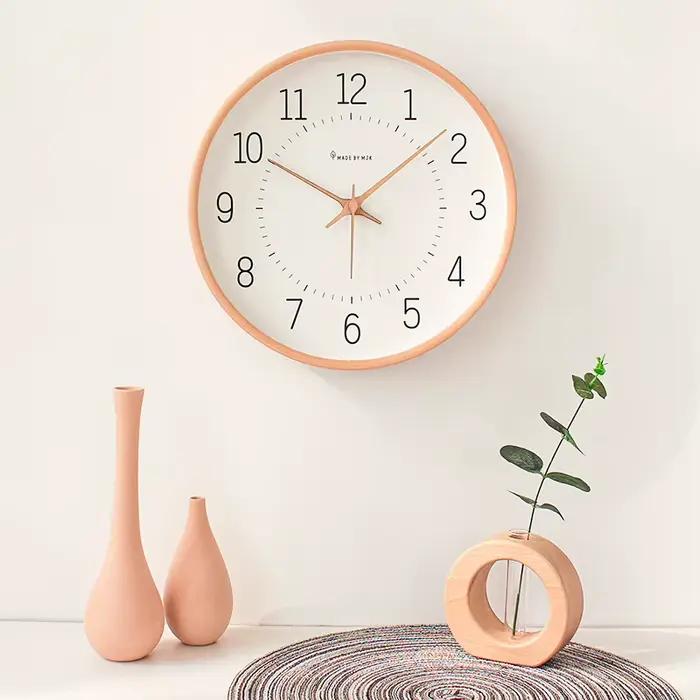 Salon moderne horloge murale en bois chambre maison décoration