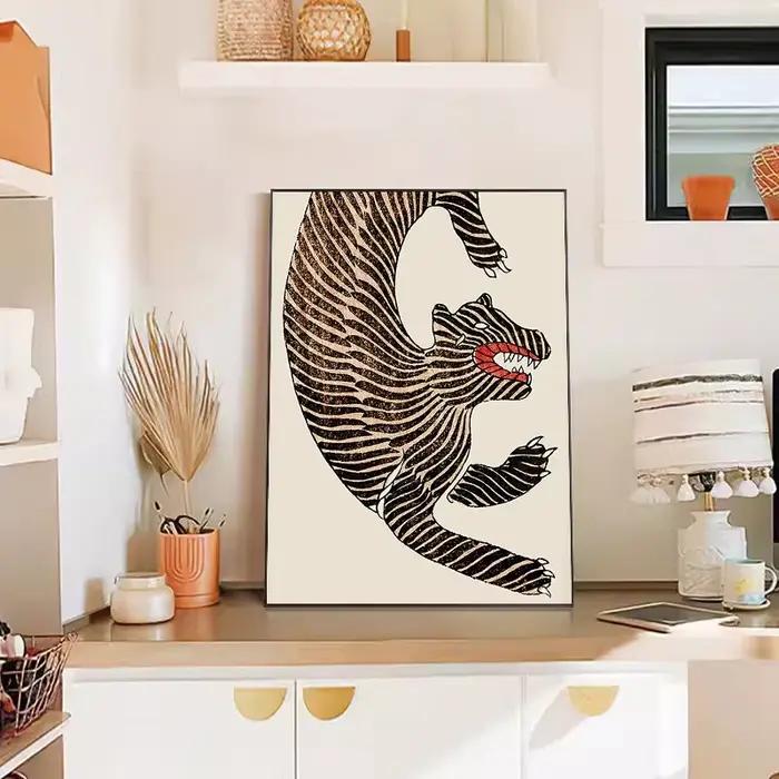 Affiche de tigre de style japonais
