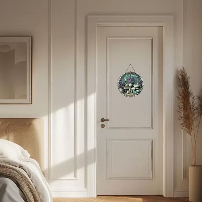 Décoration murale suspendue pour salle de bain en bois de style campagnard - Thème lavande et bougie