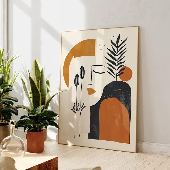 Affiche de peinture de beauté botanique minimaliste moderne