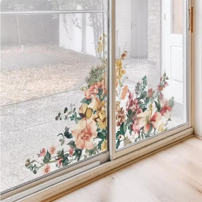 Autocollants muraux en vinyle plante fleur